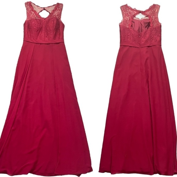 Azazie Britney Bridesmaid Dress in Burgundy sz A8 - Picture 2 of 13